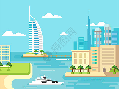 迪拜市海滩天线市中心棕榈城市房屋支撑海报窗户景观建筑学地标图片