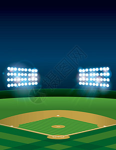 夜间棒球或软球场图片