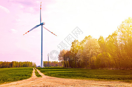 风车小路生态涡轮机燃料涡轮电力金属场地太阳电压图片