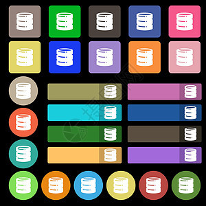 硬盘 日期基图标符号 设置自27个多色平板按钮 矢量背景图片