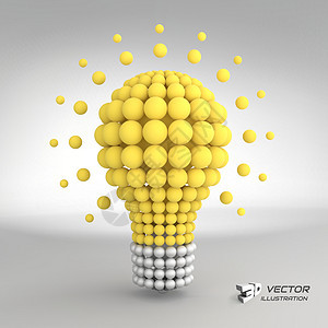 灯泡 理想概念 3d矢量说明解决方案思考辉光商业插图网络头脑成就营销战略图片