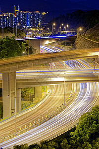 高速公路路中心运输公共汽车建筑市中心交通摩天大楼场景汽车蓝色图片