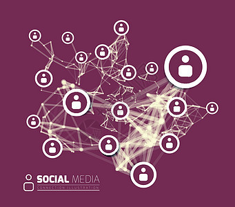 社会网络 通过线路连接点的社会网络商业三角形插图技术全球世界数据团队团体互联网图片