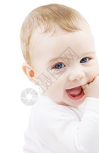 可爱可爱的宝贝新生乐趣男生微笑婴儿孩子童年情感快乐眼睛图片