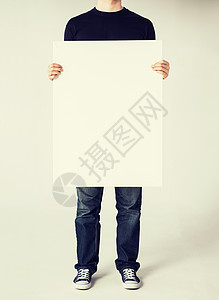 白白白板男子产品男性商业白色框架海报广告打印示范正方形图片