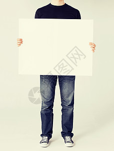 显示空白白板的男子商业工作绘画盘子地址白色男性产品青少年打印背景图片