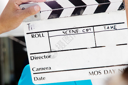 电影制片厂职业娱乐拍摄相机石板条纹标签背景图片
