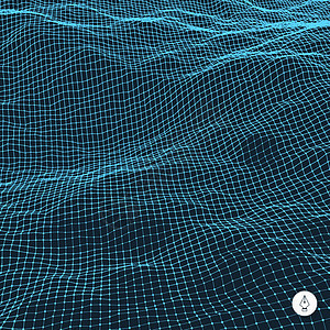 网格背景摘要 水面 矢量图推介会插图格子技术网络矩阵协会细胞波纹海浪图片