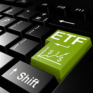 绿色输入键盘上的 ETF 字词图片