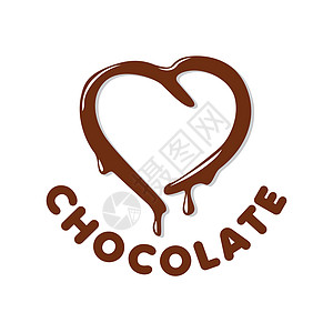 以心脏形状显示的矢量巧克力标志图片