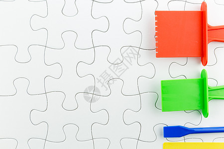 用于商业背景的 jigsaw 拼图玩具风暴概念游戏空白白色蓝色战略插图紫色图片