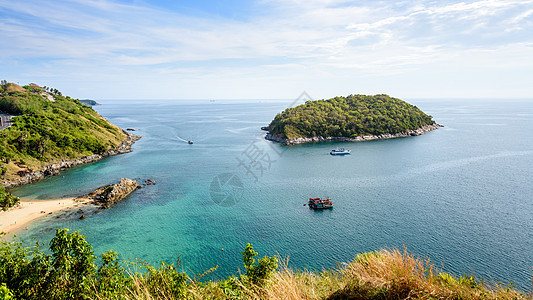 岛屿和安达曼海海岸风景游客海滩景点旅行天空蓝色海岸线热带图片