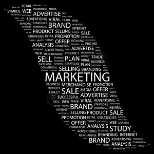市场营销网络概念插图关键词商业标签协会产品顾客打印图片