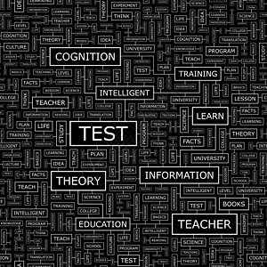测试试验词云拼贴画风格打印插图学校学习装饰包装教育图片