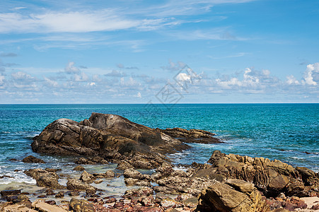 美丽自然太阳海岸海浪旅行天堂蓝色热带植物海岸线风景图片