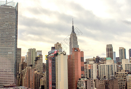 纽约市天线的空中视图金融全景场景蓝色建筑学市中心娱乐出租车办公室地标图片