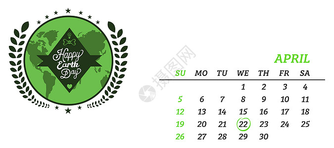 April 日历的复合图像图片