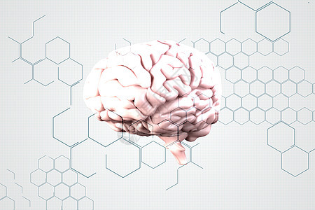 大脑综合图象科学器官药品化学智力化工公式白色计算机绘图图片