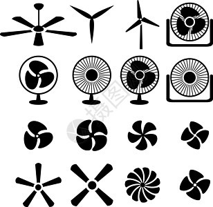 一组粉扇和螺旋桨图标图片
