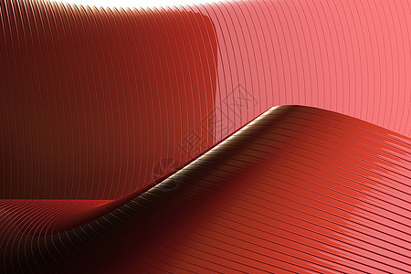 红条纹海浪塑料波纹墙纸马赛克反射镶嵌正方形插图红色图片