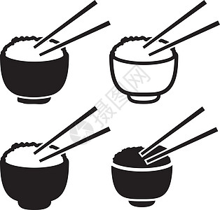 一碗米饭和一对筷子图标图片