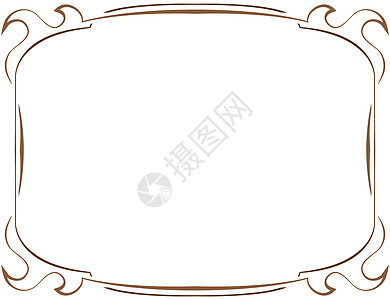 白色背景上的多层矢量棕色框架插图装饰品装饰长方形艺术风格背景图片