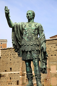 雕像奥古斯都 罗马 意大利角斗士雕塑旅游领导者历史性纪念碑帝国文化国王神经元图片