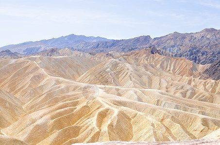 死亡谷的Zabriskie点荒地侵蚀干旱沙漠地质学远足风景山脉水平公园图片