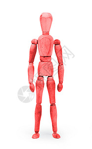 配有人体涂料的木雕像假人形图 - 红色图片