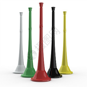 3d Vuvuzela角黄色世界冠军黑色红色白色足球乐器绿色牛角图片