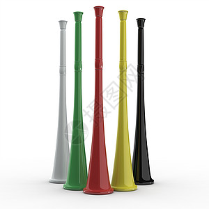 3d Vuvuzela角红色黑色牛角世界冠军白色绿色足球乐器黄色图片