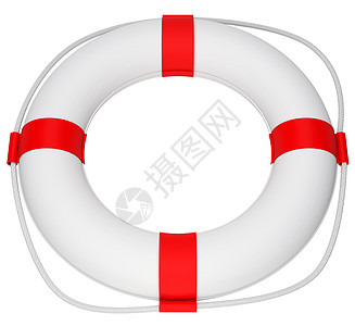 救生员绳索圆形白色救生圈线条生命环安全红色浮标绑扎图片