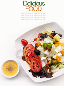 希腊沙拉 与Feta奶酪洋葱盘子沙拉胡椒午餐蔬菜乳酪饮食营养黄瓜图片