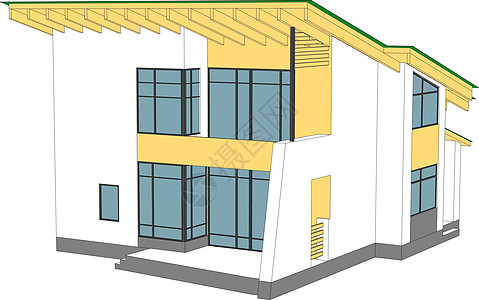 有绿色屋顶的房子窗户地面房地产房间家庭建筑住宅前端家政棕色图片