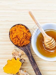 肿瘤和蜂蜜 用于皮肤护理 掌声香料康复疗法排毒粉末勺子香味植物味道擦洗图片