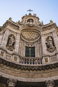 意大利西西里卡塔尼亚入口大教堂旅行宗教雕像栏杆风格雕塑信仰教会图片