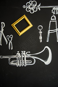 油漆乐器钥匙仪器金属装饰品标识绘画床单音乐吉他图片