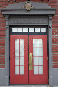 消防站入口卡车部门安全服务车站建筑窗户红色城市引擎图片