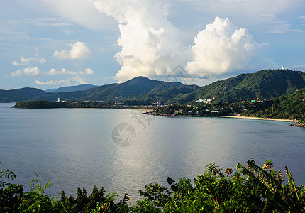 美丽自然天空支撑蓝色晴天旅行海滩风景天堂海浪假期图片