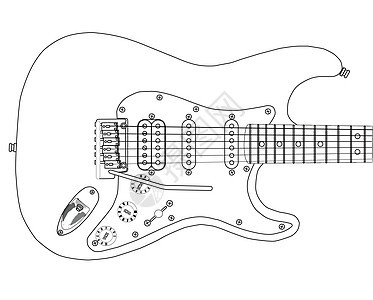 电吉他大纲音乐挡泥板乐器品乐器吉他战略插图图标身体绘画图片
