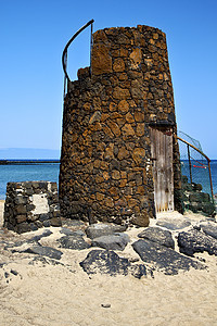 黑岩石兰萨罗特(Lanzarote)图片