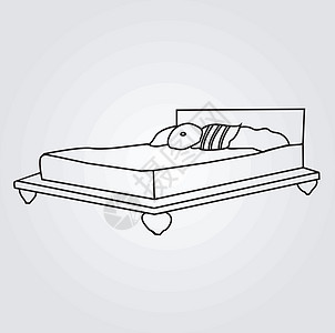 卧室家具抽取床单插图风格皮革木头女王寝具地面床垫织物图片