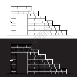 用石头或大理石板绘制砖楼梯图图片