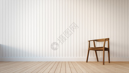 带有垂直条纹的椅子和白墙房子办公室艺术框架木头风格扶手椅桌子房间地面图片