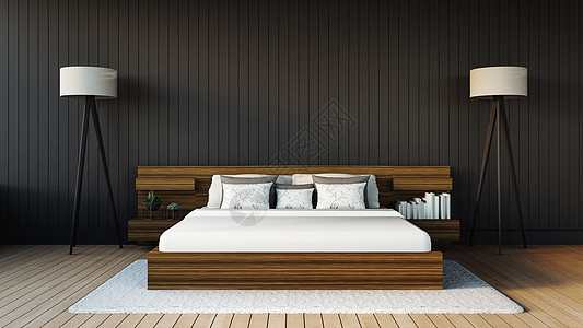 现代卧室时间酒店窗户长椅木地板沙发就寝家具住宅地面图片