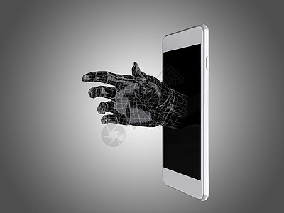智能手机的手屏幕插图技术通讯器白色商业机动性广告背景图片