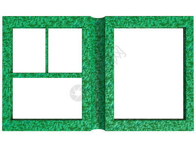 纸质折叠光框架书制成绿色图片