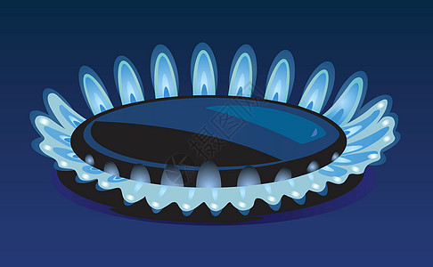 燃气火焰活力插图烹饪化石力量蓝色丁烷燃料黑色丙烷图片