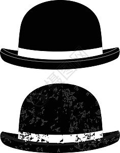 黑色圆顶黑斗士帽艺术图标文化财富三叶草先生礼帽男士头饰复古图片