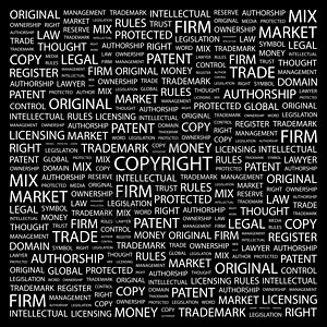 专利诉讼星光包装插图商标财产标签信封商业风格作者词云插画